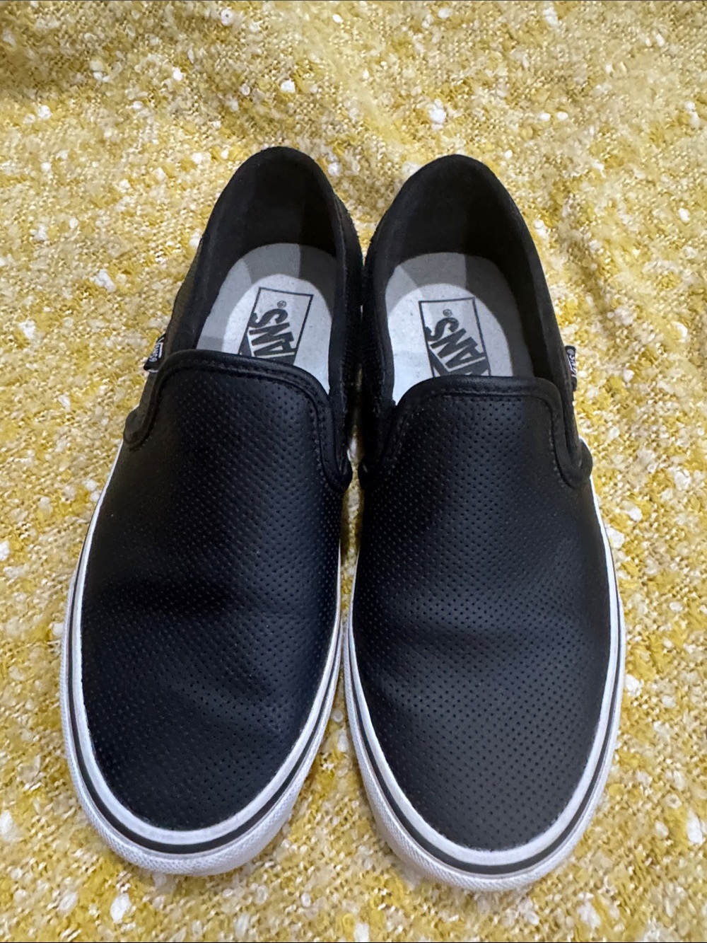 Vans Black Perforated Slip-On Sneakers Women’s Size 8